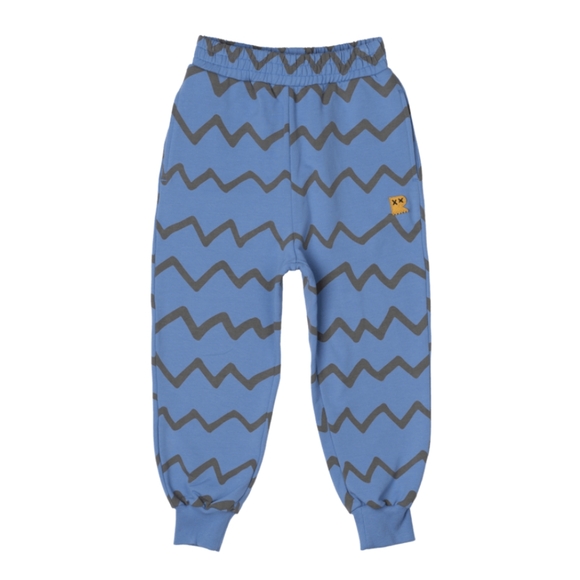 Rock Your Kid | Blue Zig Zag Track Pants - Blue Washed - Picture 1 of 4